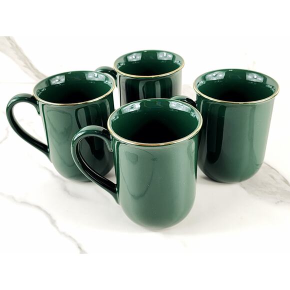 Otagiri Mallard Duck Coffee Mug Teacup 9oz Green Gold Trim Gibson 4" Japan x4 - Picture 9 of 16